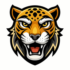 Fierce jaguar head logo, vector illustration.