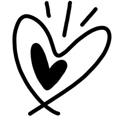 black and white heart