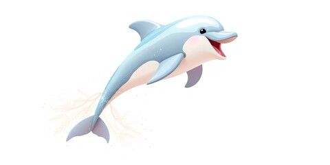 Obraz premium Kawaii Dolphin Splash in Soft Pastel Hues