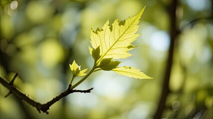 Obraz premium New Growth on a Hobart Sycamore Maple Tree
