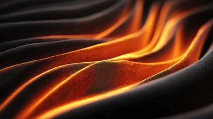 Obraz premium Close-up view of flowing fabric with warm hues.