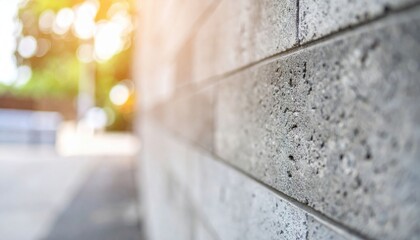 Gray Brick Wall Exterior Detail