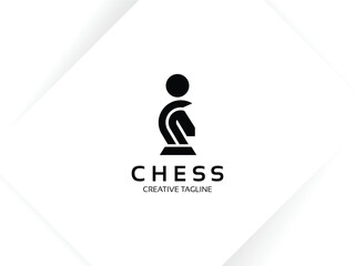 Letter I chess logo design template. Monogram knight logo