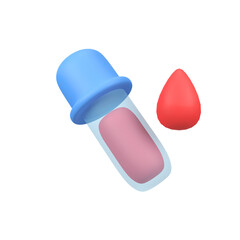 Blood drop with medical sign isolated 3d render icon illustration