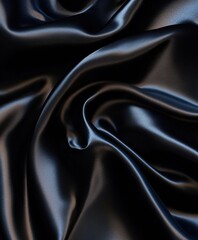 Obraz premium A Deep Dive Into the Luxurious Elegance of Shimmering Black Satin Fabric, Showcasing Its Lush Textures and Smooth Finish Intertwined in an Artistic Composition