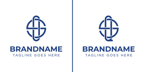 letters SO and SQ Monogram Saturn Logo, suitable for any business with OS SO QS SQ initials