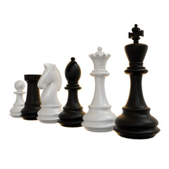 3D Illustration of Chess Pieces