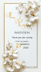 wedding card with flowers