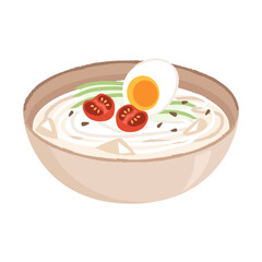 Kongguksu, a Korean summer dish. Cold noodles served with a broth made from ground soybeans.
