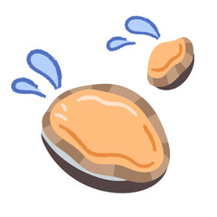Simple and cute illustration of abalone. Sea creature icon.