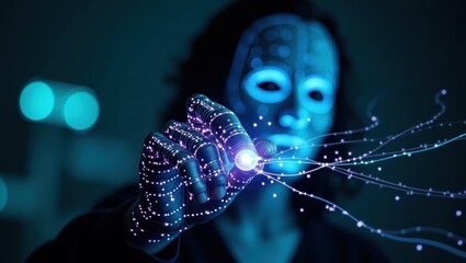 Close-up of a person interacting with a digital interface.