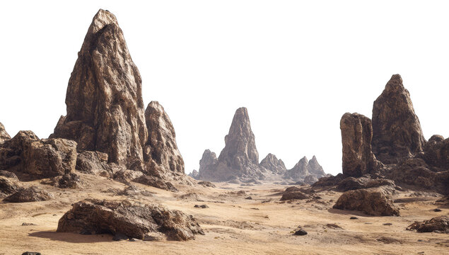 Desert landscape with jagged peaks