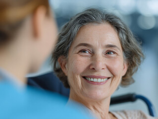 Senior female patient in hospital.