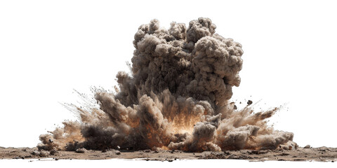 Massive explosion of dust and smoke