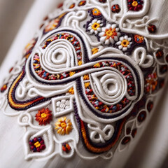 Obraz premium Vyshyvanka sleeve detail, Ai generated image