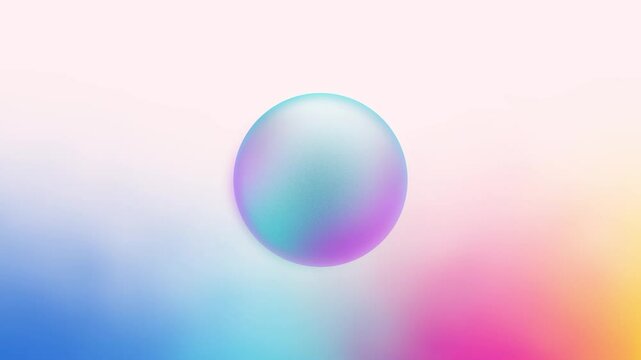 Elegant and minimal pastel-colored AI intro featuring a smooth, glowing iridescent sphere on a soft gradient background. Ideal for beauty, wellness, art, or minimalist branding, this animation offe