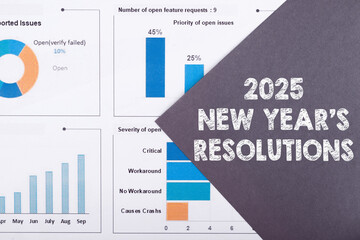 New Year's Business Resolutions Concept for 2025 Featuring Data Analytics and Reporting Techniques