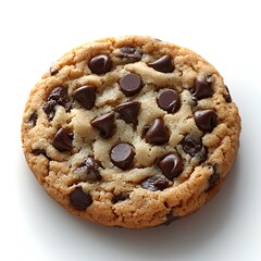 Classic chocolate chip cookie closeup view high resolution picture
