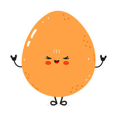 Cartoon Egg mascot showing rock hand sign while playfully winking