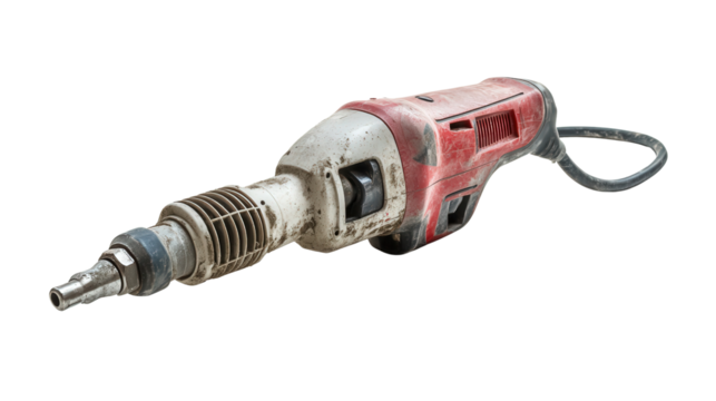 Cordless concrete vibrator, Transparent background, PNG file