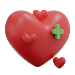 3D Heart with Medical Sign