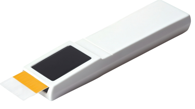 Digital urinalysis test strip reader, Transparent background, PNG file