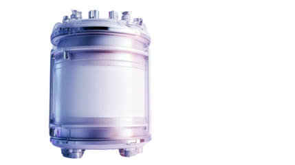 Cryogenic sample storage tank, Transparent background, PNG file