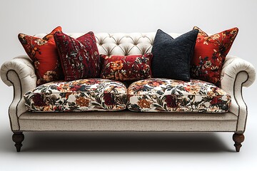 Classic tufted arm sofa design high resolution picture