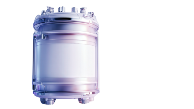 Cryogenic sample storage tank, Transparent background, PNG file