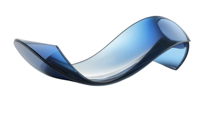 Curved flexible OLED screen module, Transparent background, PNG file