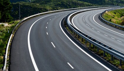 Winding highway through hills