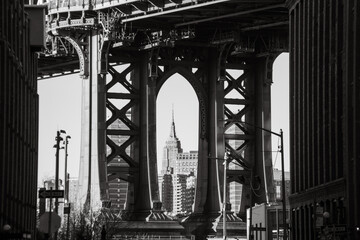 Brooklyn bridge black and white. High quality photo