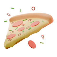3D Render Pizza Slice