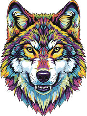 wolf vibrant vector illustration