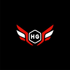 HG Initials Vektor Stok Otomotif Logo Design