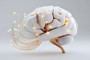 3D Digital brain of intelligence AI concept