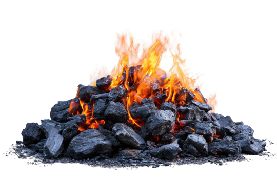 Fiery pile of burning rocks