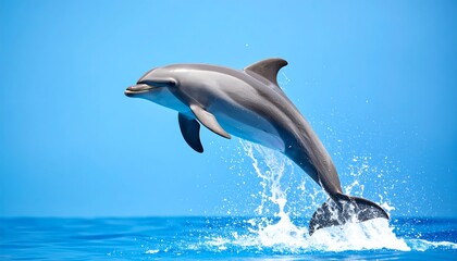 Dolphin leaping, vibrant colors