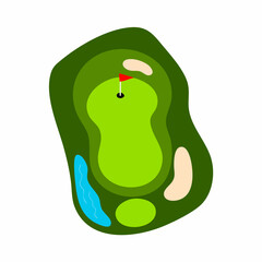 Golf Course Hole Aerial ViewVector