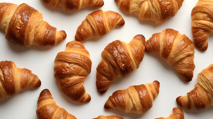 Fresh croissant isolated on pure white background