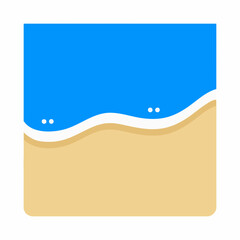 Beach and Ocean Wave IconVector