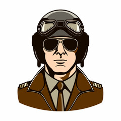 Aviator portrait vector illustrationVector