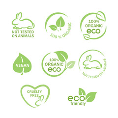 set of organic labels.