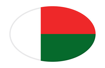 Fototapeta premium Madagascar flag ellipse shaped. vector 
