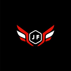 JF Initials Vektor Stok Otomotif Logo Design