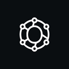 letter O blockchain cryptocurrency company logo vector illustration template design