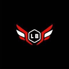 LB Initials Vektor Stok Otomotif Logo Design