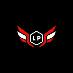 LP Initials Vektor Stok Otomotif Logo Design