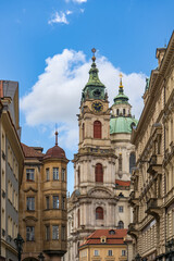 Obraz premium Roof of St. Nicholas Church in Mala Strana, Prague