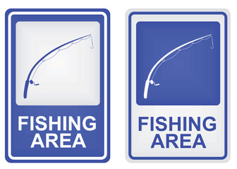 Fishing area sign. vector illustration
